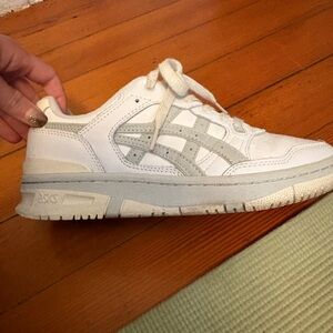 Asics White and Light Gray Casual Low-Top Sneaker